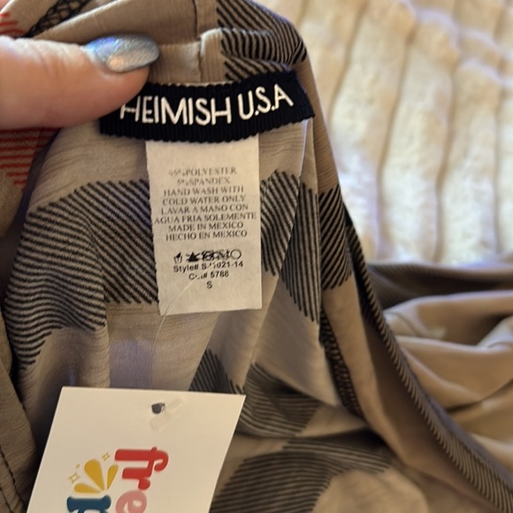 Long sleeve plaid, open cardigan with patch elbows - Picture 4 of 4